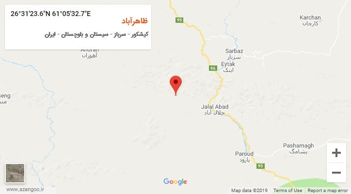 روستای ظاهرآباد بر روی نقشه