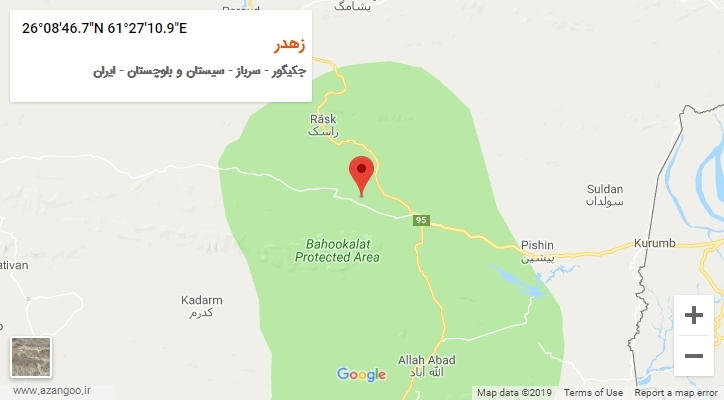 روستای زهدر بر روی نقشه