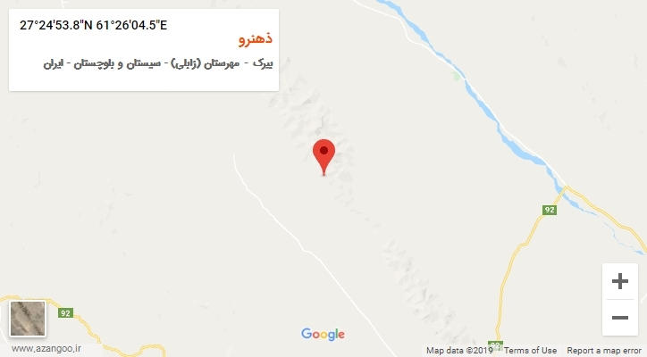 روستای ذهنرو بر روی نقشه