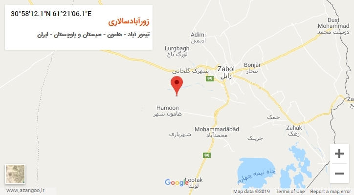 روستای زورآبادسالاری بر روی نقشه