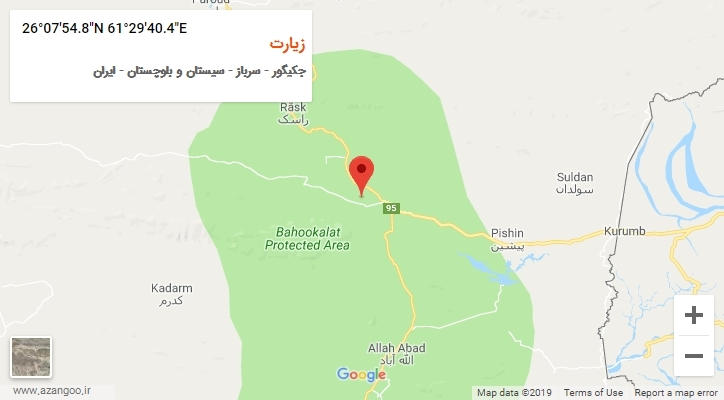 روستای زیارت بر روی نقشه