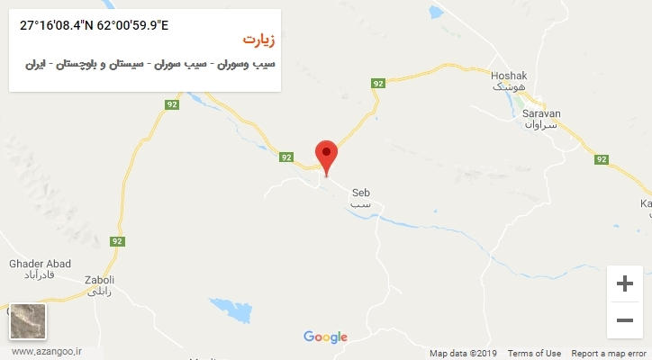 روستای زیارت بر روی نقشه