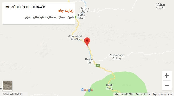 روستای زیارت چاه بر روی نقشه