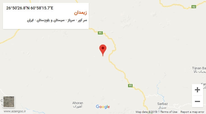 روستای زیمدان بر روی نقشه