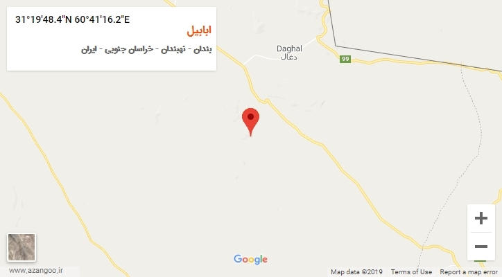 روستای ابابیل بر روی نقشه