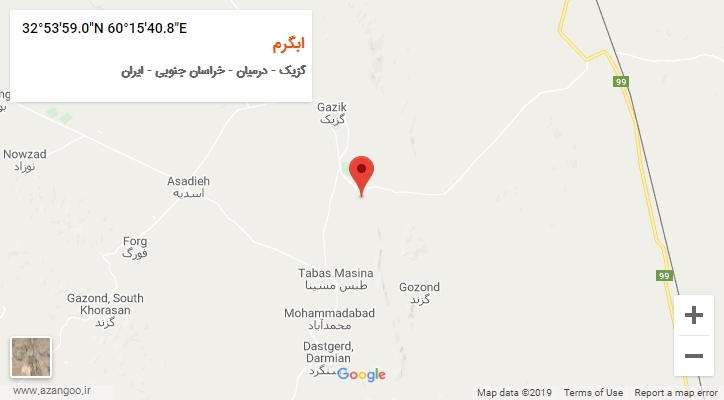 روستای ابگرم بر روی نقشه