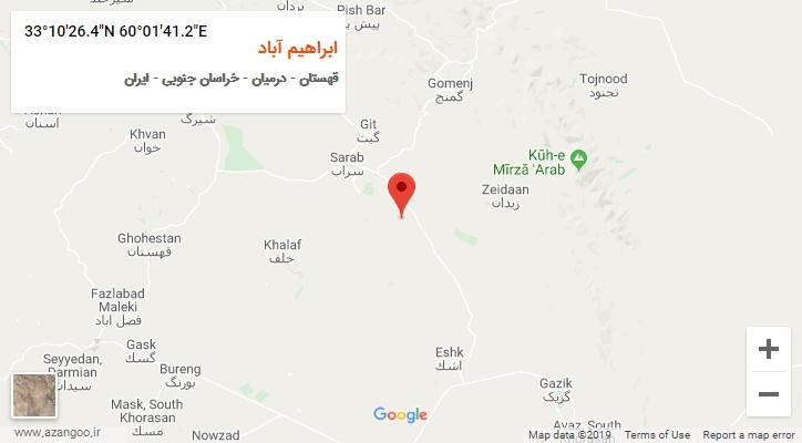 روستای ابراهیم آباد بر روی نقشه