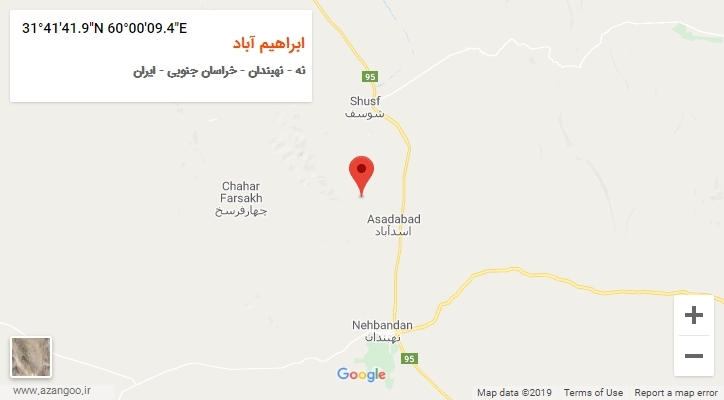 روستای ابراهیم آباد بر روی نقشه