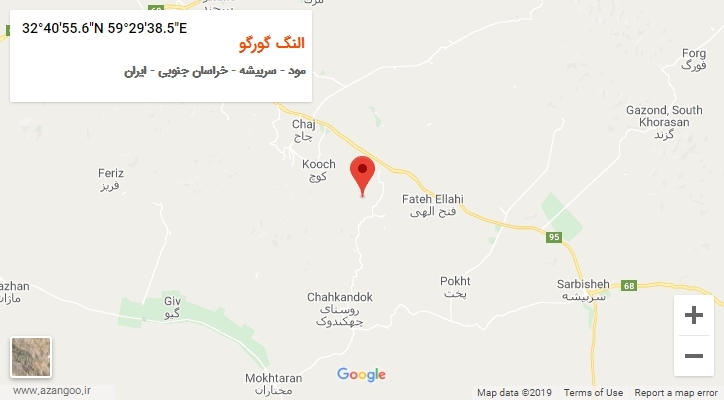 روستای النگ گورگو بر روی نقشه