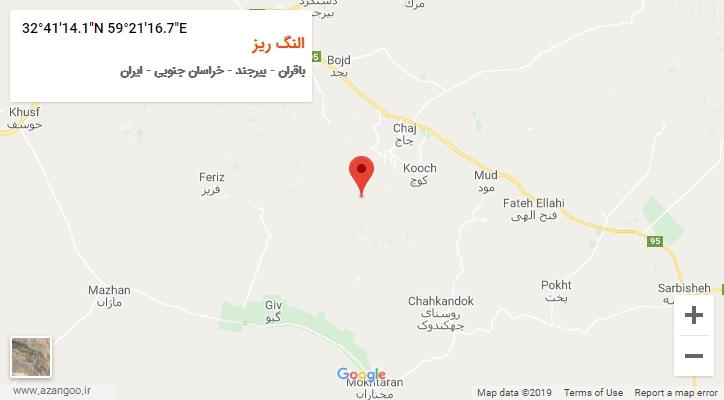 روستای النگ ریز بر روی نقشه