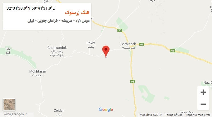 روستای النگ زرسنوک بر روی نقشه