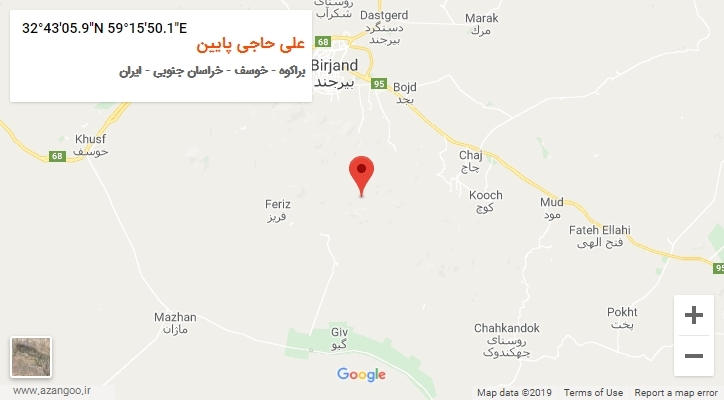 روستای علی حاجی پایین بر روی نقشه