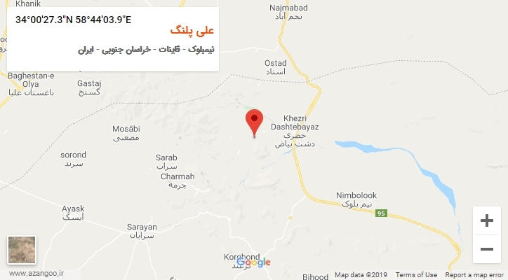 روستای علی پلنگ بر روی نقشه