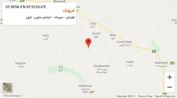 روستای امروتک بر روی نقشه