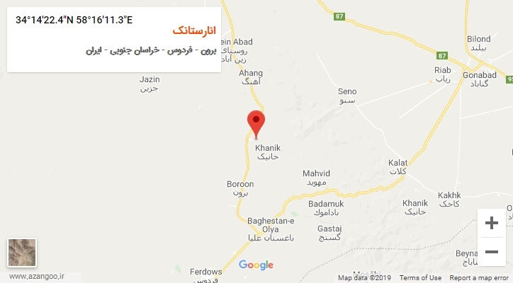 روستای انارستانک بر روی نقشه