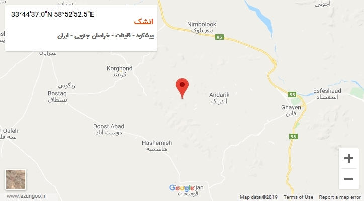 روستای انشک بر روی نقشه