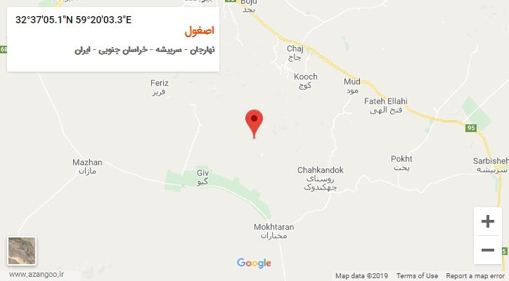 روستای اصغول بر روی نقشه