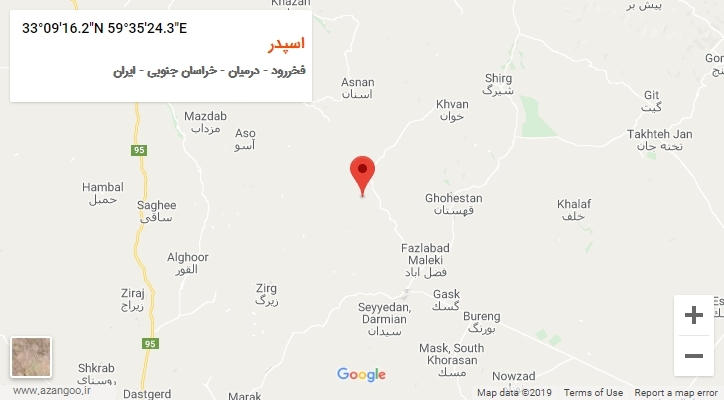 روستای اسپدر بر روی نقشه