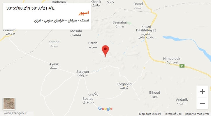 روستای اسپور بر روی نقشه