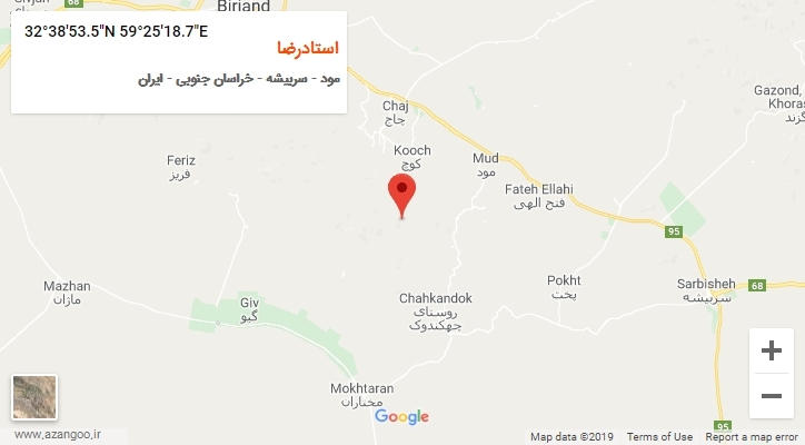 روستای استادرضا بر روی نقشه