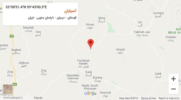 روستای آسیابان بر روی نقشه