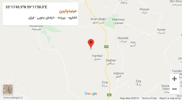 روستای عینیدپایین بر روی نقشه