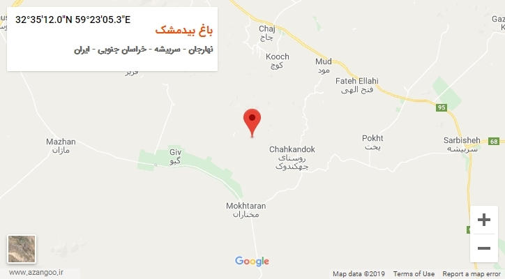روستای باغ بیدمشک بر روی نقشه