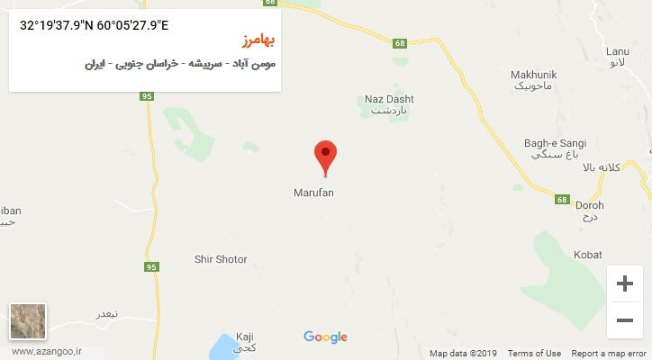 روستای بهامرز بر روی نقشه