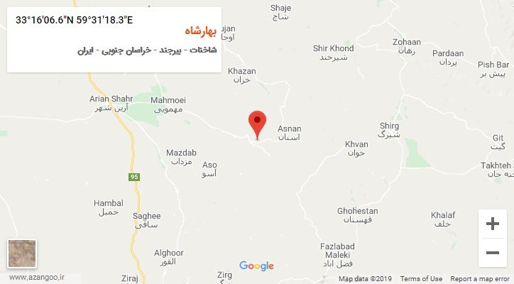 روستای بهارشاه بر روی نقشه