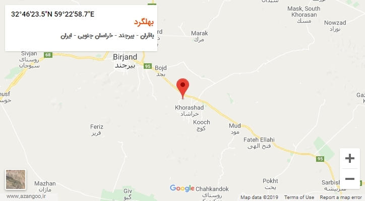 روستای بهلگرد بر روی نقشه