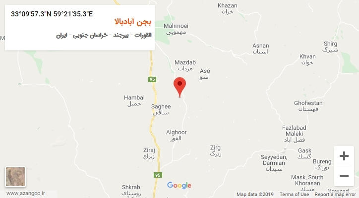 روستای بجن آبادبالا بر روی نقشه