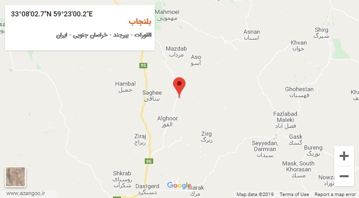 روستای بلنجاب بر روی نقشه