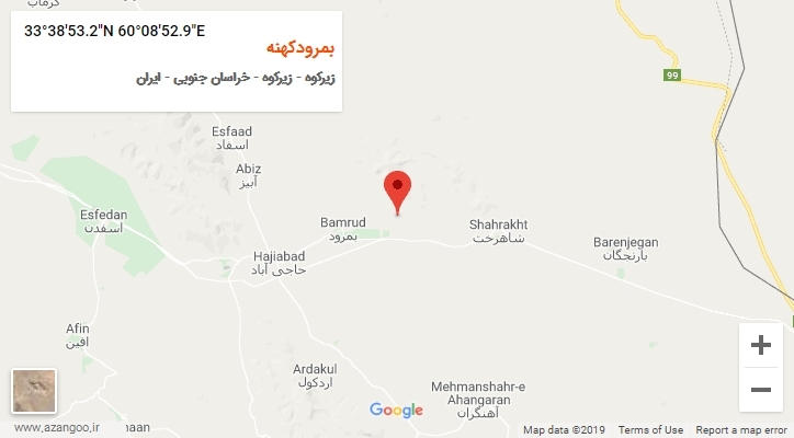 روستای بمرودکهنه بر روی نقشه