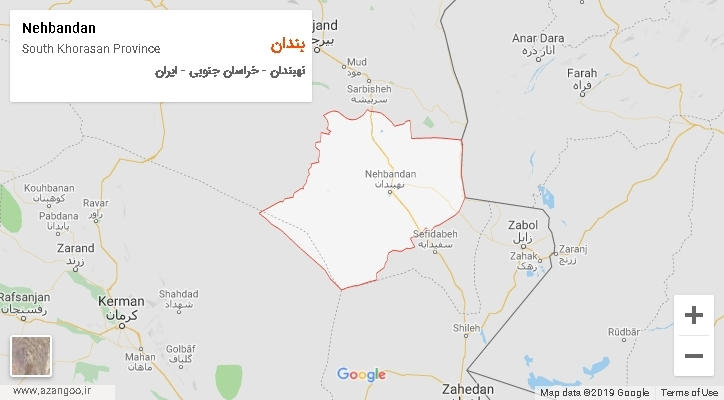 دهستان بندان بر روی نقشه