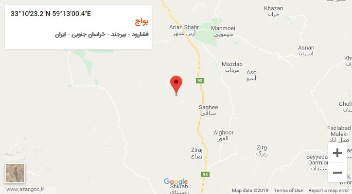 روستای بواج بر روی نقشه
