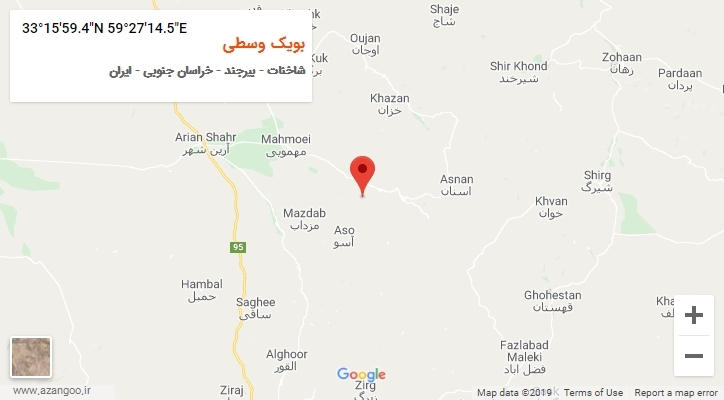 روستای بویک وسطی بر روی نقشه