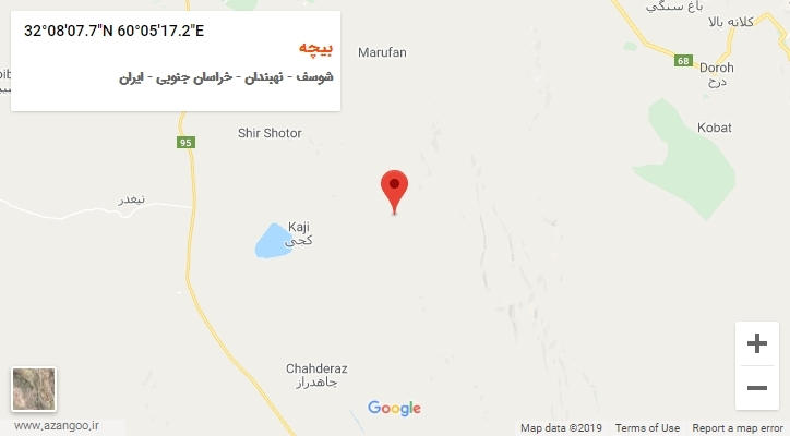 روستای بیچه بر روی نقشه