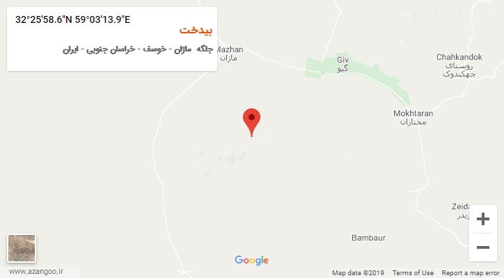 روستای بیدخت بر روی نقشه