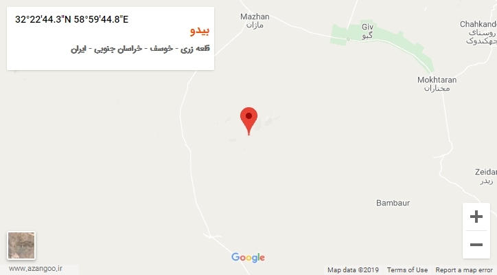 روستای بیدو بر روی نقشه
