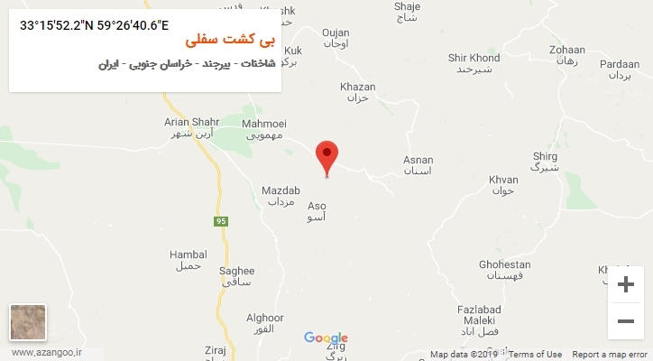روستای بی کشت سفلی بر روی نقشه