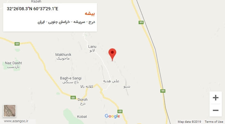 روستای بیشه بر روی نقشه