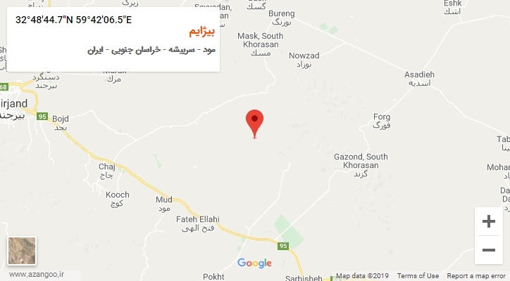 روستای بیژایم بر روی نقشه