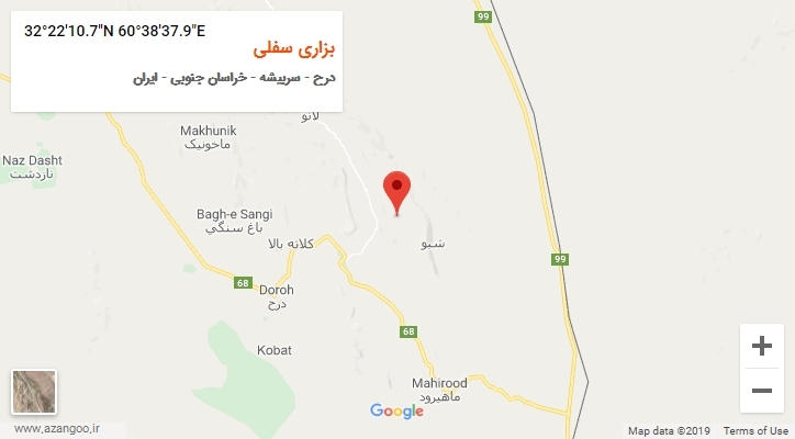 روستای بزاری سفلی بر روی نقشه