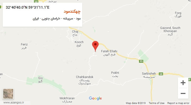 روستای چهکندمود بر روی نقشه