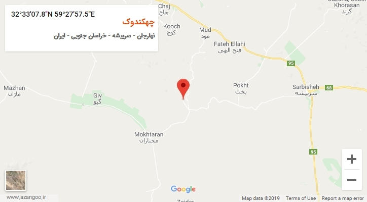 روستای چهکندوک بر روی نقشه