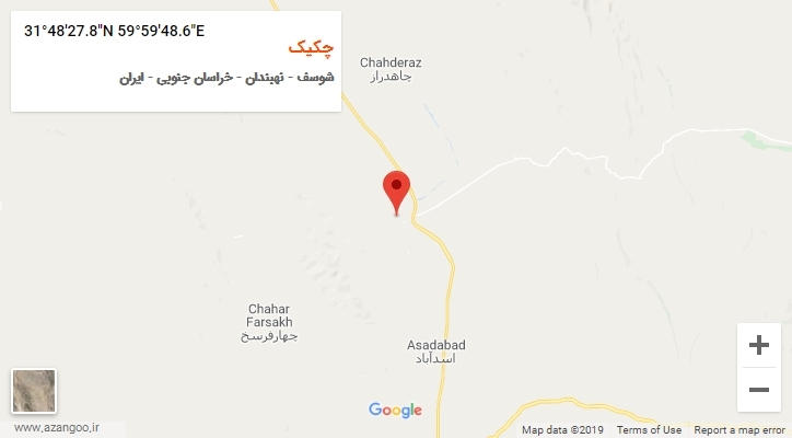 روستای چکیک بر روی نقشه