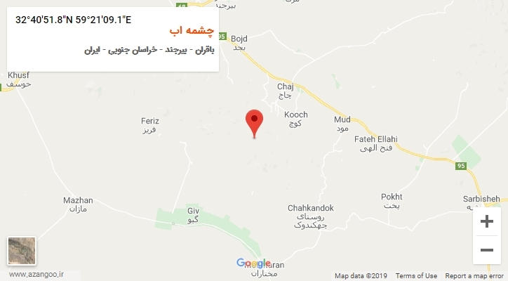 روستای چشمه اب بر روی نقشه