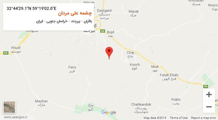 روستای چشمه علی مردان بر روی نقشه