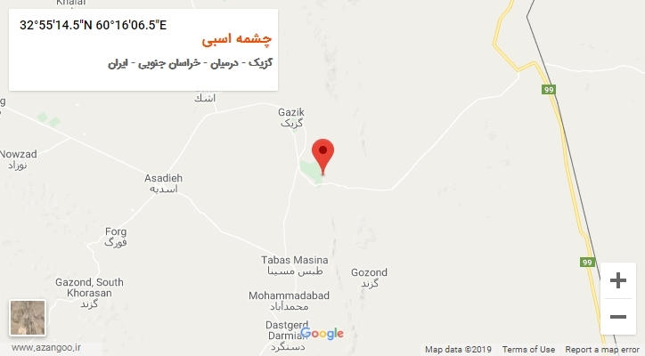 روستای چشمه اسبی بر روی نقشه