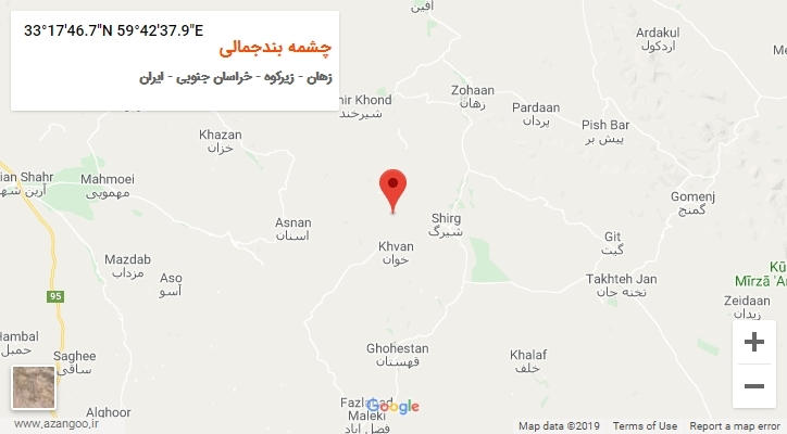 روستای چشمه بندجمالی بر روی نقشه